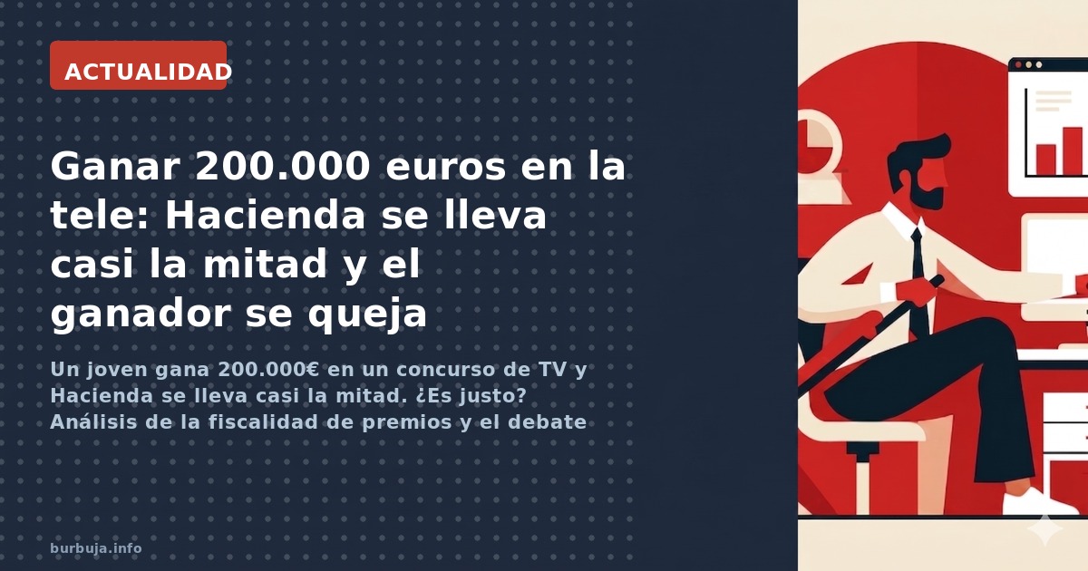 Un joven gana 200.000€ en un concurso de TV y Hacienda se lleva casi la mitad. ¿Es justo? Análisis de la fiscalidad de premio