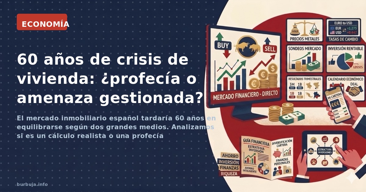 El mercado inmobiliario español tardaría 60 años en equilibrarse según dos grandes medios. Analizamos si es un cálculo realis