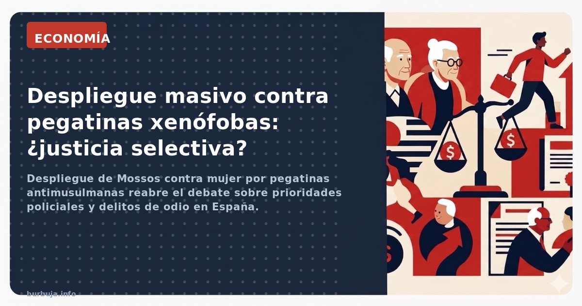 Despliegue de Mossos contra mujer por pegatinas antimusulmanas reabre el debate sobre prioridades policiales y delitos de odi
