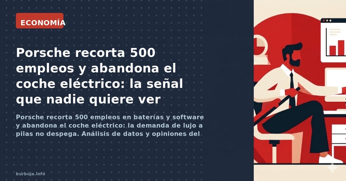 Porsche recorta 500 empleos en baterías y software y abandona el coche eléctrico: la demanda de lujo a pilas no despega. Anál