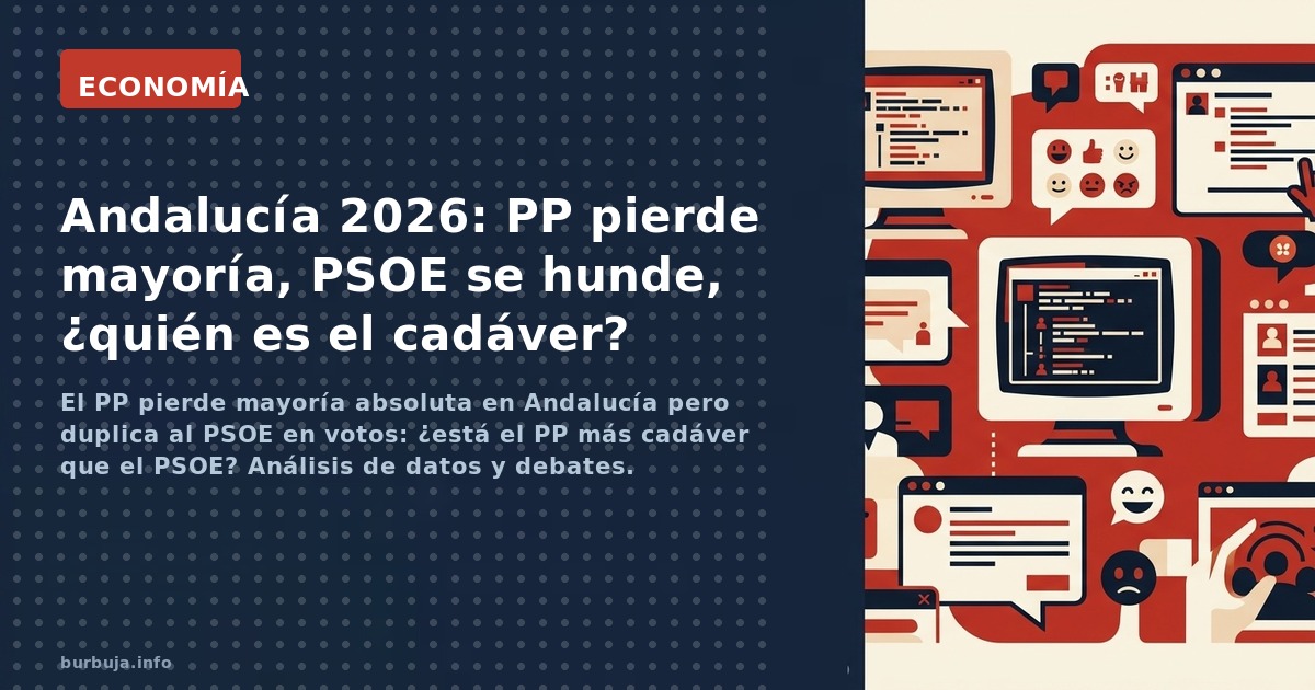 El PP pierde mayoría absoluta en Andalucía pero duplica al PSOE en votos: ¿está el PP más cadáver que el PSOE? Análisis de da