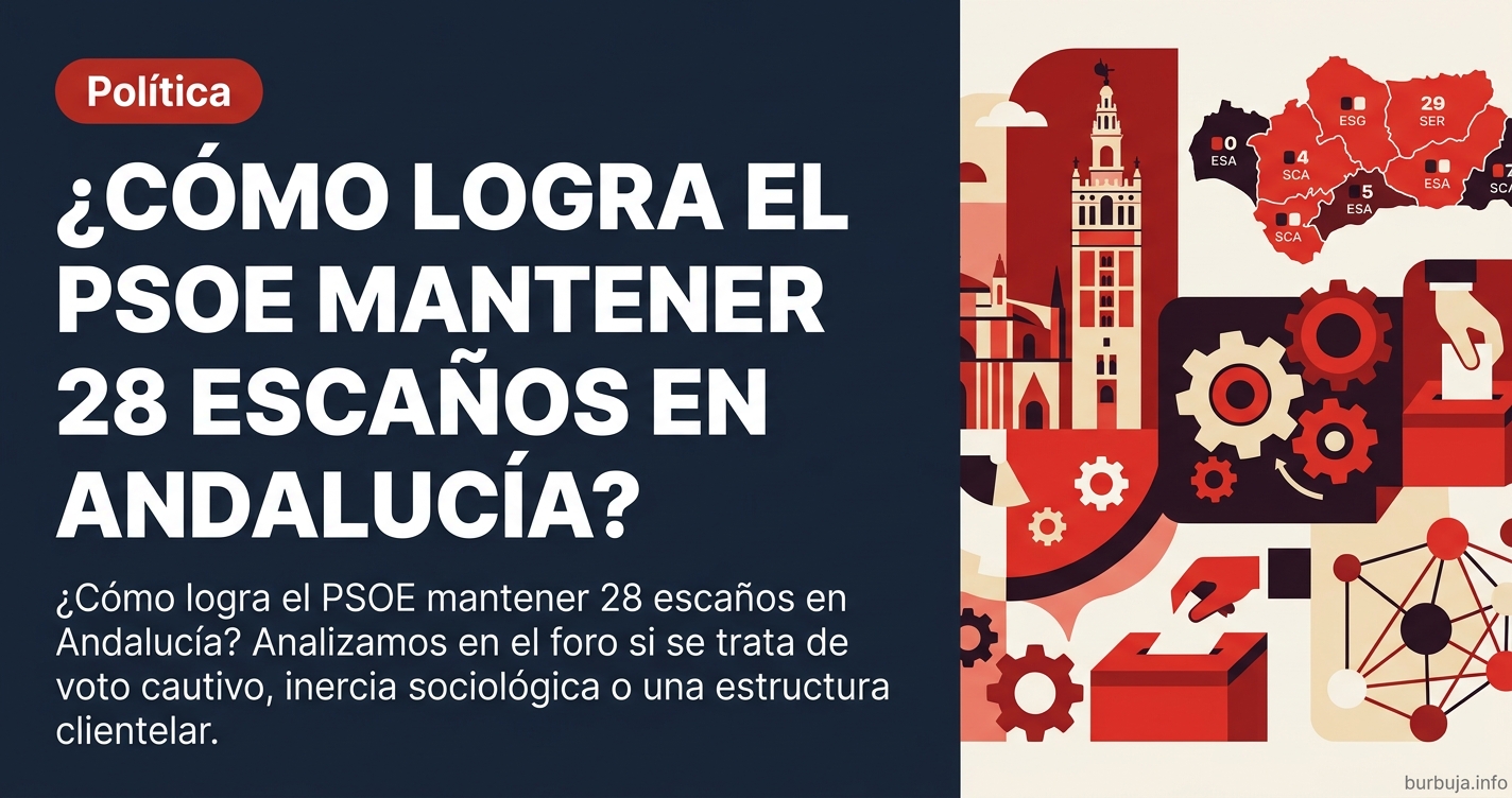 ¿Cómo logra el PSOE mantener 28 escaños en Andalucía? Analizamos en el foro si se trata de voto cautivo, inercia sociológica 