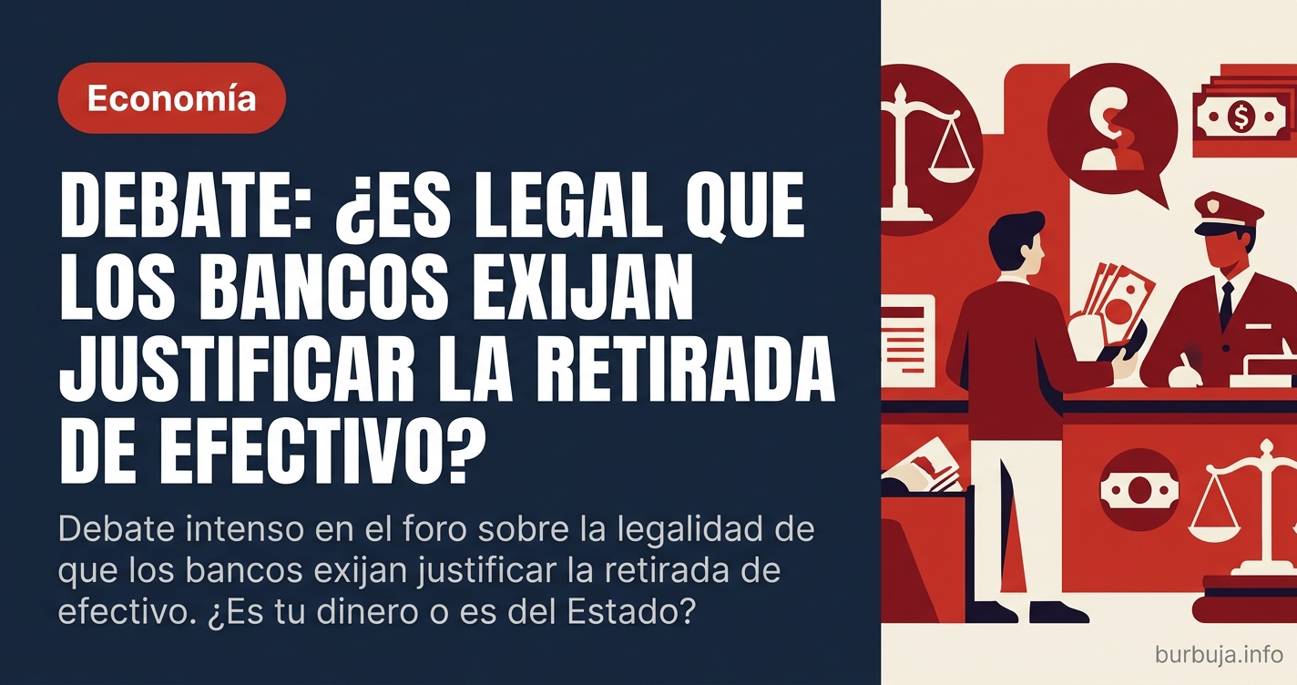 Debate intenso en el foro sobre la legalidad de que los bancos exijan justificar la retirada de efectivo. ¿Es tu dinero o es 