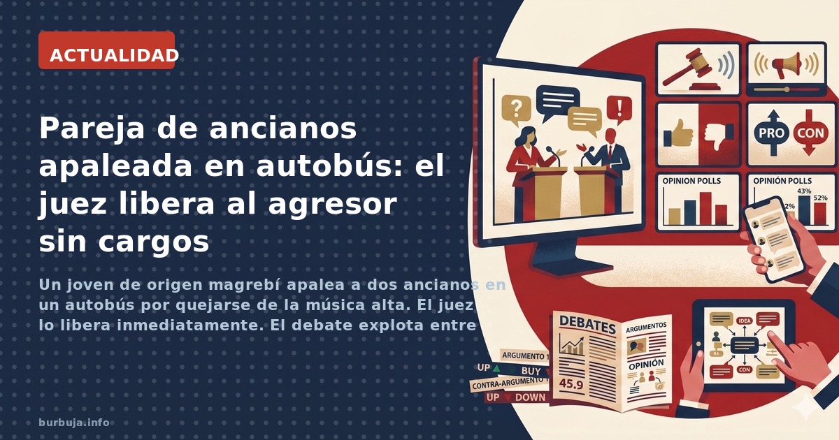Un joven de origen magrebí apalea a dos ancianos en un autobús por quejarse de la música alta. El juez lo libera inmediatamen