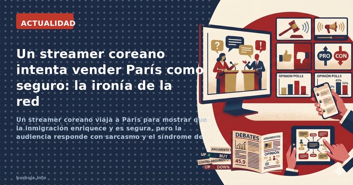 Un streamer coreano viaja a París para mostrar que la inmigración enriquece y es segura, pero la audiencia responde con sarca