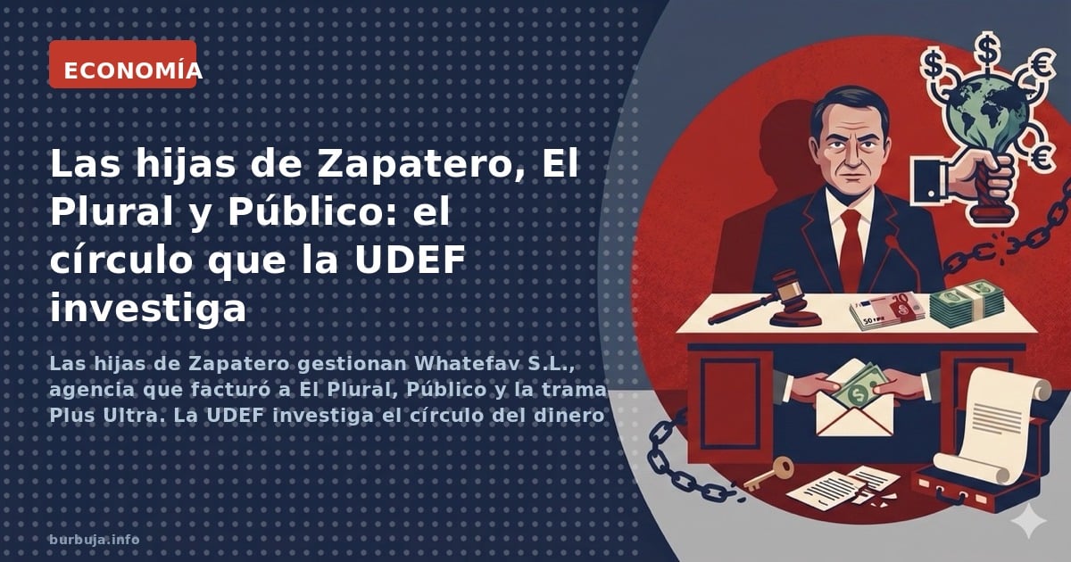 Las hijas de Zapatero gestionan Whatefav S.L., agencia que facturó a El Plural, Público y la trama Plus Ultra. La UDEF invest