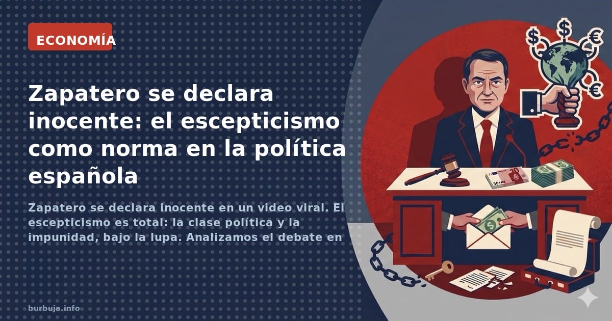 Zapatero se declara inocente en un video viral. El escepticismo es total: la clase política y la impunidad, bajo la lupa. Ana