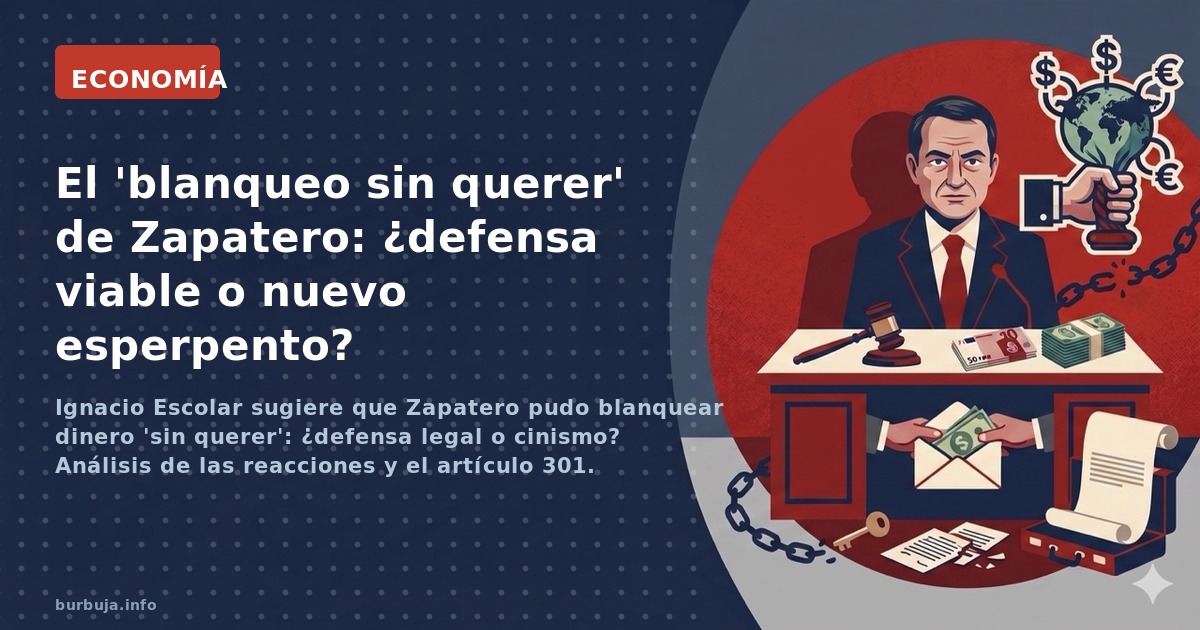 Ignacio Escolar sugiere que Zapatero pudo blanquear dinero 'sin querer': ¿defensa legal o cinismo? Análisis de las reacciones