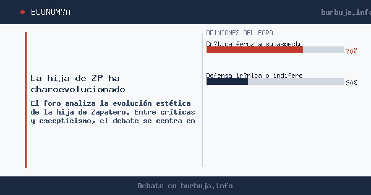 El foro analiza la evolución estética de la hija de Zapatero. Entre críticas y escepticismo, el debate se centra en el estilo