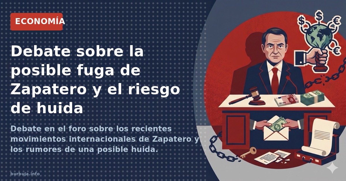 Debate en el foro sobre los recientes movimientos internacionales de Zapatero y los rumores de una posible huida. Analizamos 