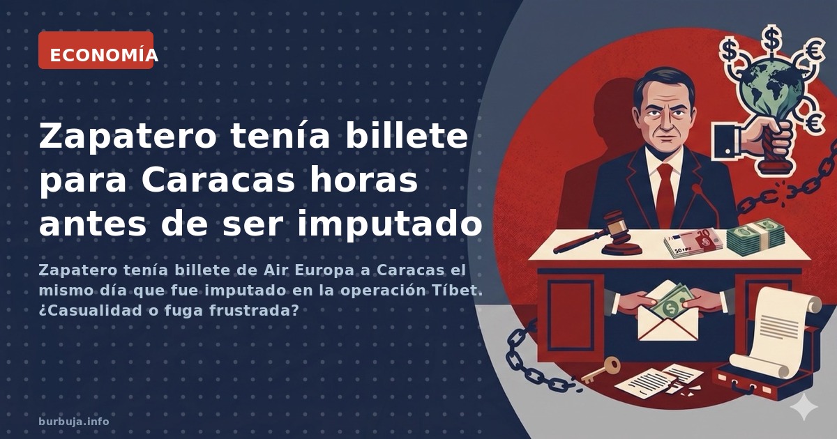 Zapatero tenía billete de Air Europa a Caracas el mismo día que fue imputado en la operación Tíbet. ¿Casualidad o fuga frustr