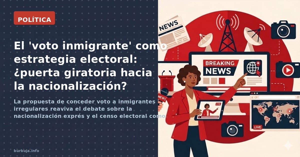 La izquierda debate extender el voto a inmigrantes ilegales. Análisis del cronograma: 10 años de residencia para nacionalizar