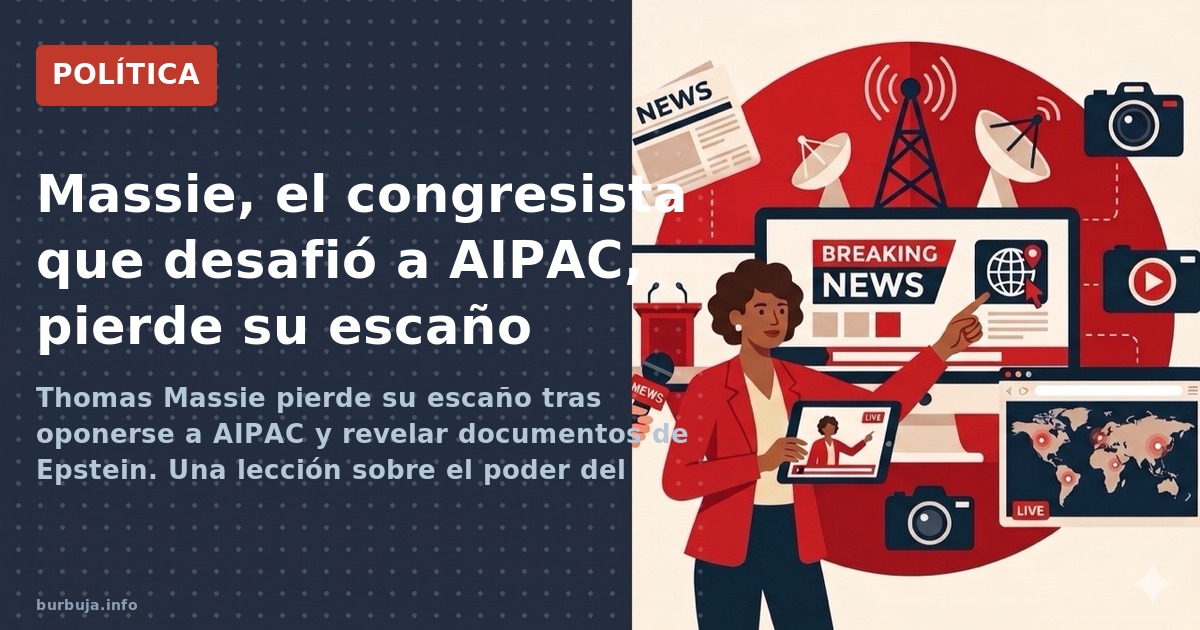 Thomas Massie pierde su escaño tras oponerse a AIPAC y revelar documentos de Epstein. Una lección sobre el poder del lobby is