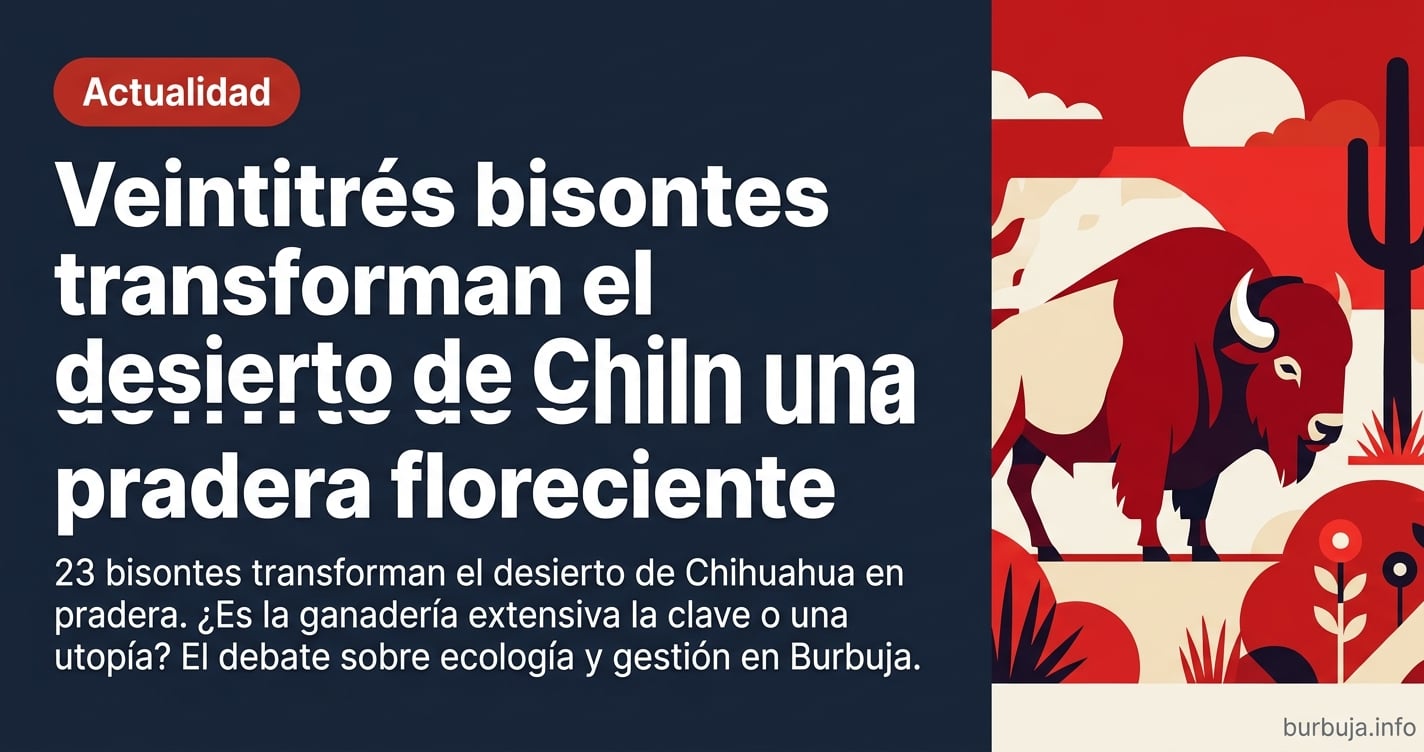 23 bisontes transforman el desierto de Chihuahua en pradera. ¿Es la ganadería extensiva la solución que los políticos ignoran