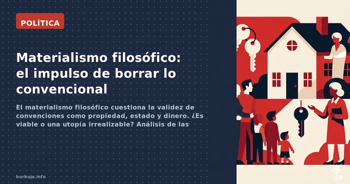 El materialismo filosófico cuestiona la validez de convenciones como propiedad, estado y dinero. ¿Es viable o una utopía irre