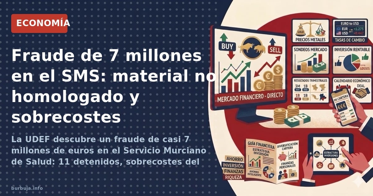 La UDEF descubre un fraude de casi 7 millones de euros en el Servicio Murciano de Salud: 11 detenidos, sobrecostes del 1.287%
