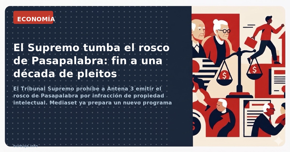El Tribunal Supremo prohíbe a Antena 3 emitir el rosco de Pasapalabra por infracción de propiedad intelectual. Mediaset ya pr