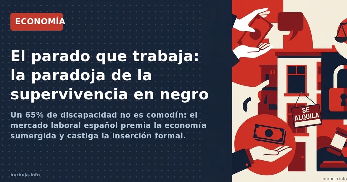 Un 65% de discapacidad no es comodín: el mercado laboral español premia la economía sumergida y castiga la inserción formal. 