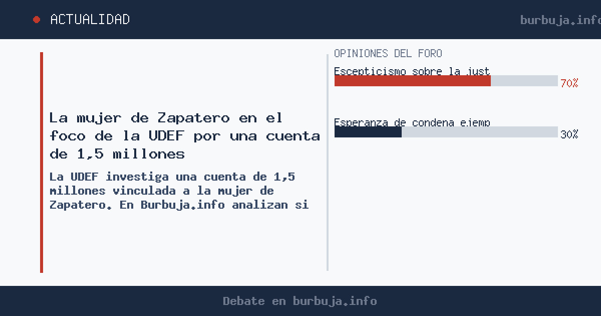 La UDEF investiga una cuenta de 1,5 millones vinculada a la mujer de Zapatero. El debate en Burbuja.info sobre la impunidad y
