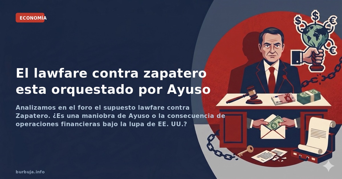 Analizamos en el foro el supuesto lawfare contra Zapatero. ¿Es una maniobra de Ayuso o la consecuencia de operaciones financi