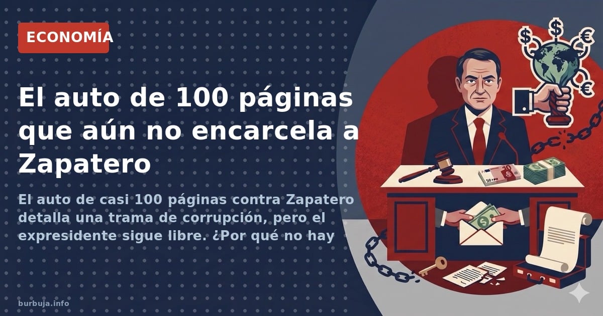 El auto de casi 100 páginas contra Zapatero detalla una trama de corrupción, pero el expresidente sigue libre. ¿Por qué no ha