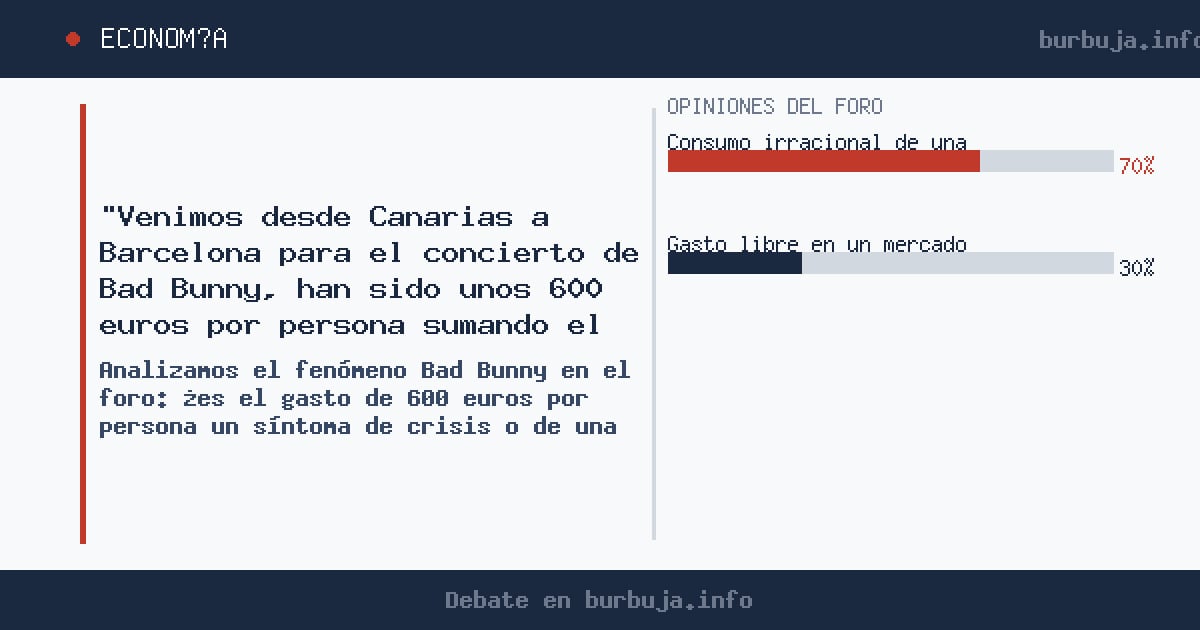 Analizamos el fenómeno Bad Bunny en el foro: ¿es el gasto de 600 euros por concierto una señal de derroición económica o un é