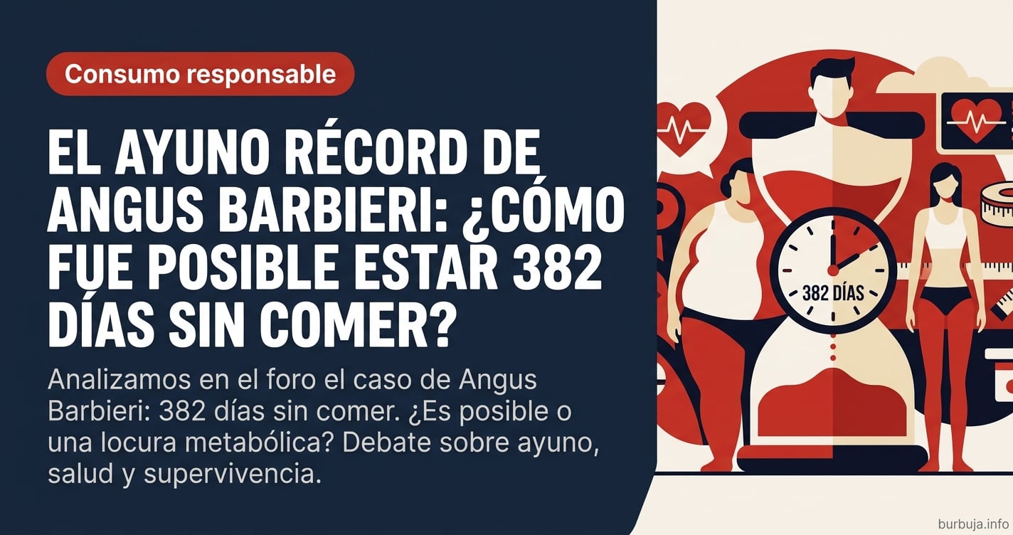 Analizamos en el foro el caso de Angus Barbieri: 382 días sin comer. ¿Es posible o una locura metabólica? Debate sobre ayuno,