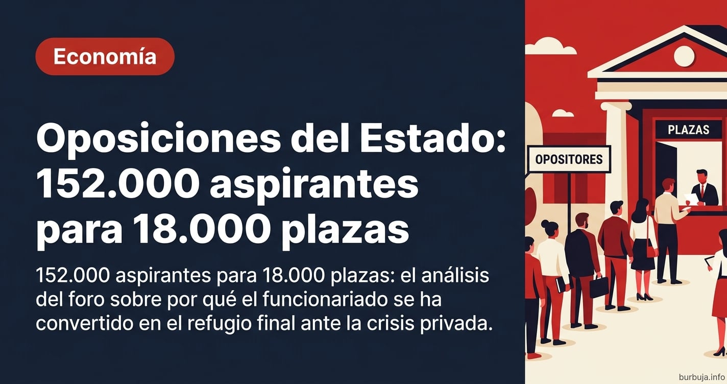 152.000 personas opositan a 18.000 plazas estatales. ¿Es la búsqueda de un refugio ante un sector privado roto o el síntoma d