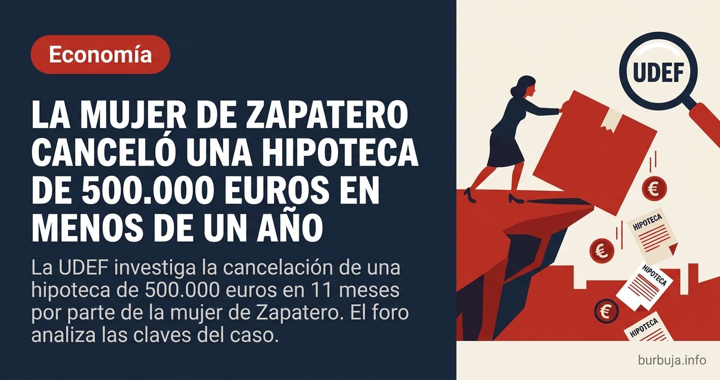 Analizamos en Burbuja.info la polémica transferencia de 500.000 euros para cancelar la hipoteca de la mujer de Zapatero. ¿Cor