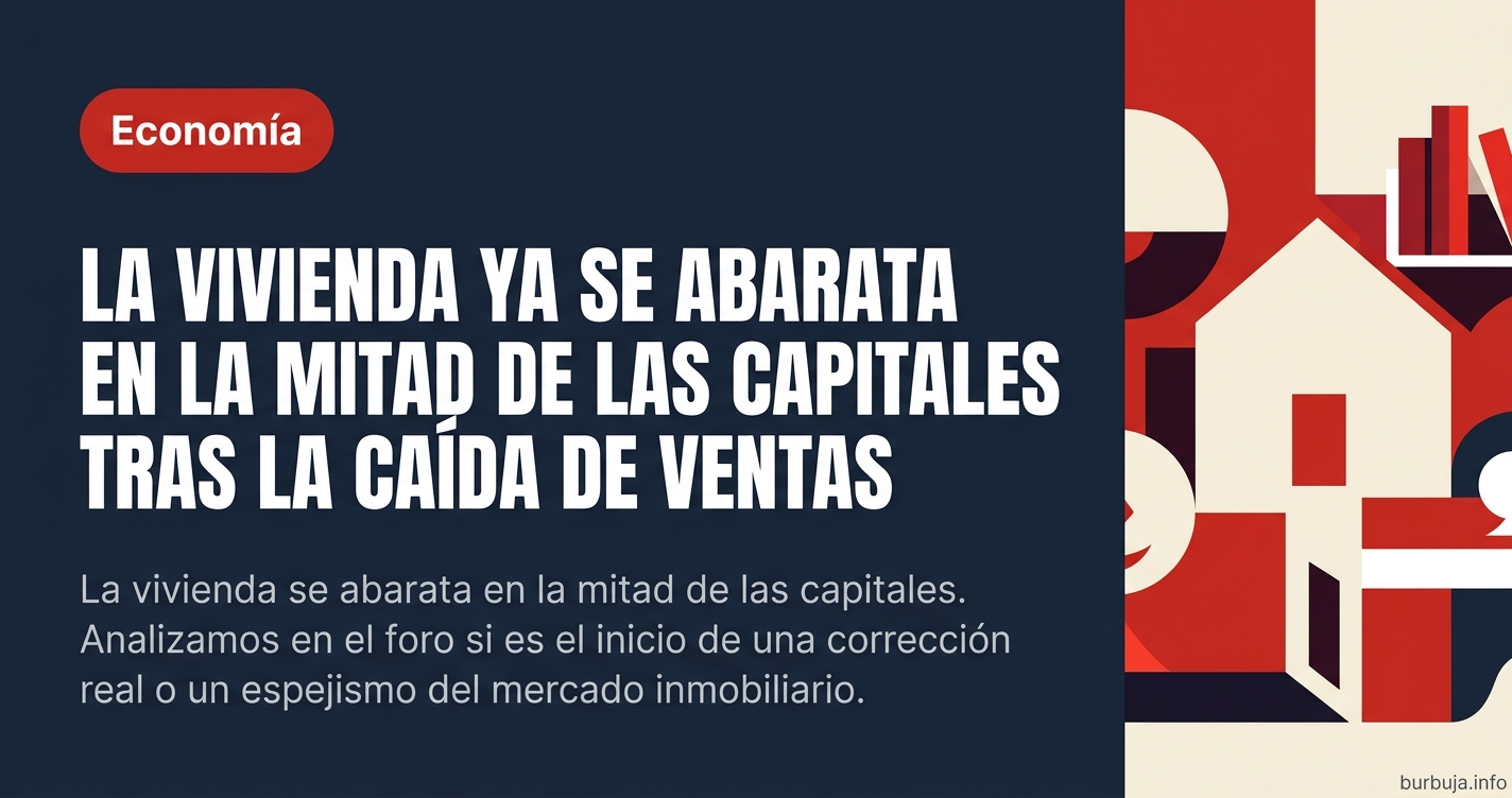La vivienda se abarata en la mitad de las capitales tras la caída de ventas. Analizamos en el foro si es el inicio de una cor