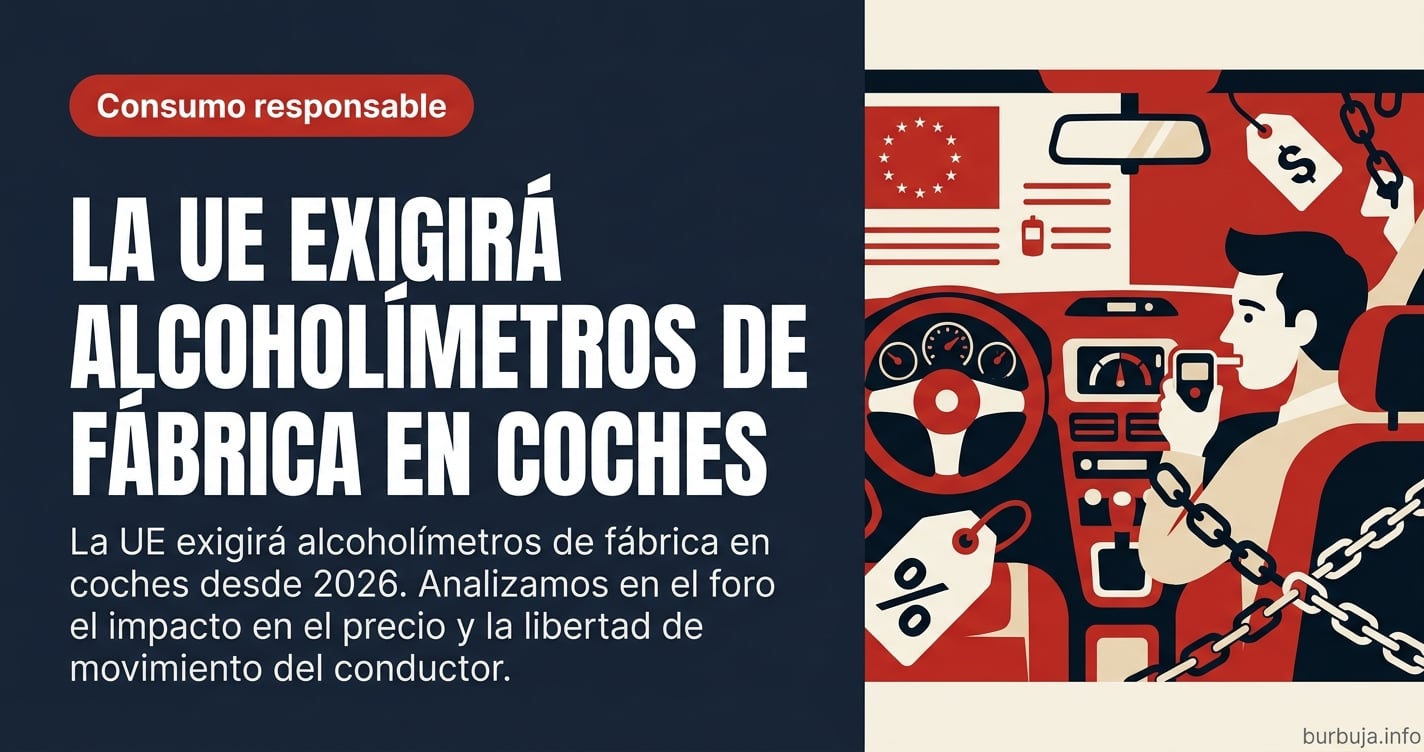 La UE exigirá alcoholímetros de serie en coches desde 2026. Los foreros denuncian un nuevo impuesto y más control estatal sob