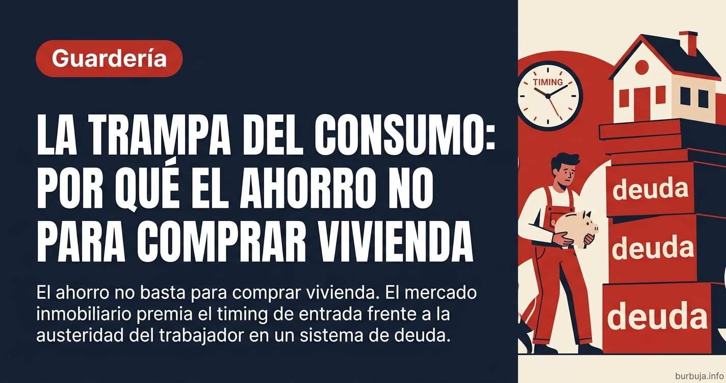 El ahorro no basta para comprar vivienda. El mercado inmobiliario premia el timing de entrada frente a la austeridad del trab