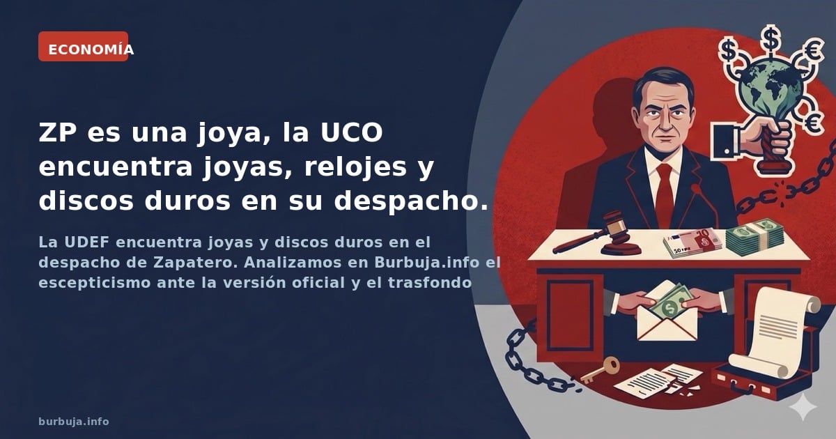 La UDEF encuentra joyas y discos duros en el despacho de Zapatero. Analizamos en Burbuja.info el escepticismo ante la versión