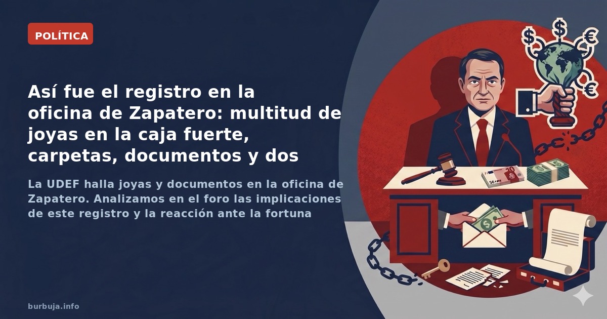 La UDEF halla joyas y documentos en la oficina de Zapatero. Analizamos en el foro las implicaciones de este registro y la rea