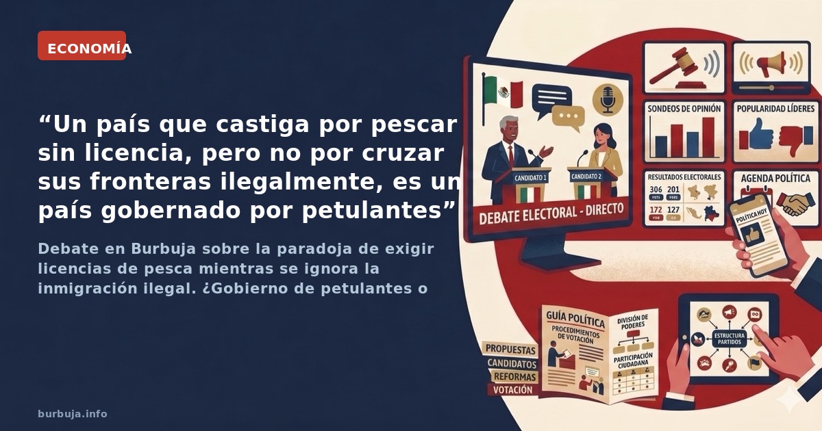 Debate en Burbuja sobre la paradoja de exigir licencias de pesca mientras se ignora la inmigración ilegal. ¿Gobierno de petul