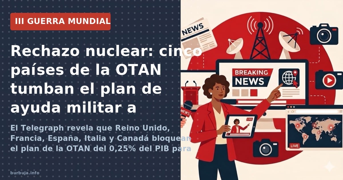 El Telegraph revela que Reino Unido, Francia, España, Italia y Canadá bloquean el plan de la OTAN del 0,25% del PIB para ayud