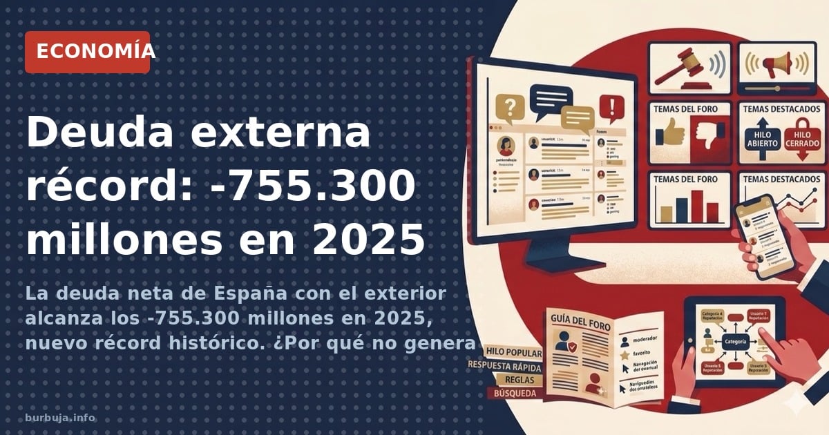 Deuda externa récord: -755.300 millones en 2025
