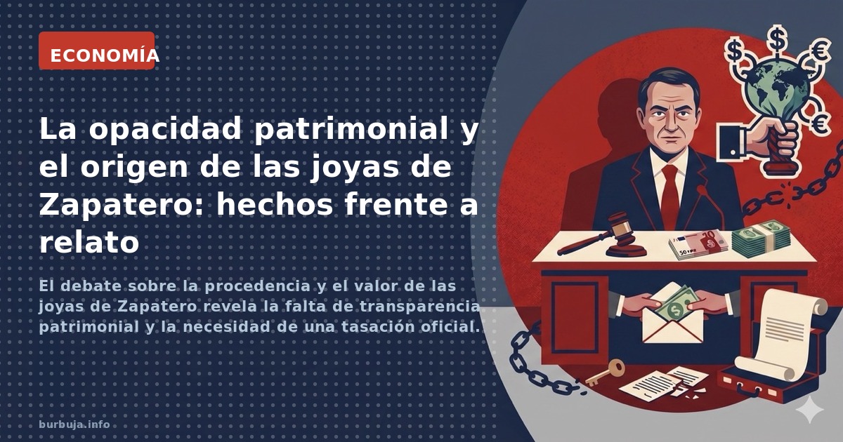 El debate sobre la procedencia y el valor de las joyas de Zapatero revela la falta de transparencia patrimonial y la necesida