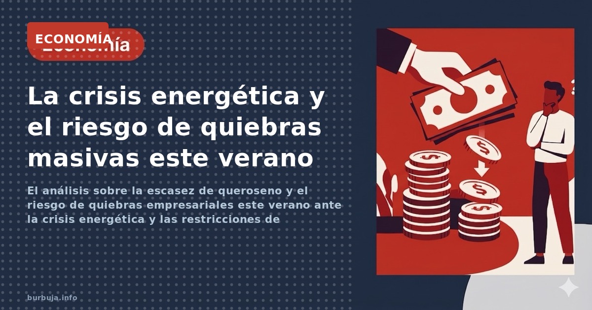 El análisis sobre la escasez de queroseno y el riesgo de quiebras empresariales este verano ante la crisis energética y las r