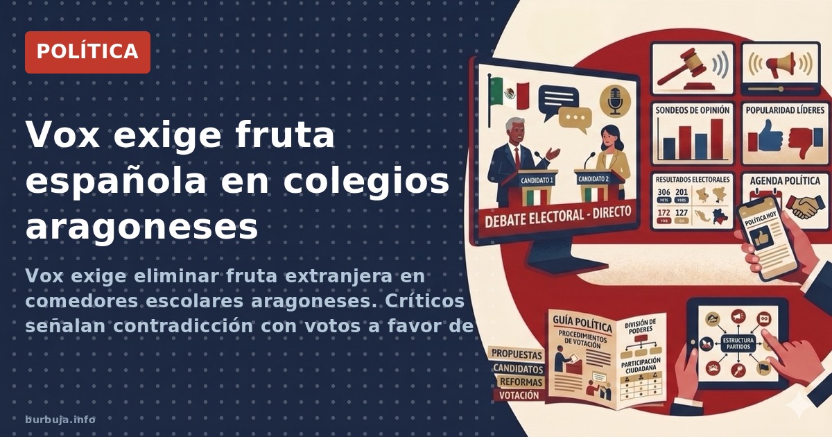 Vox propone que los colegios aragoneses sirvan solo fruta y verdura española. La medida choca con que sus eurodiputados votar