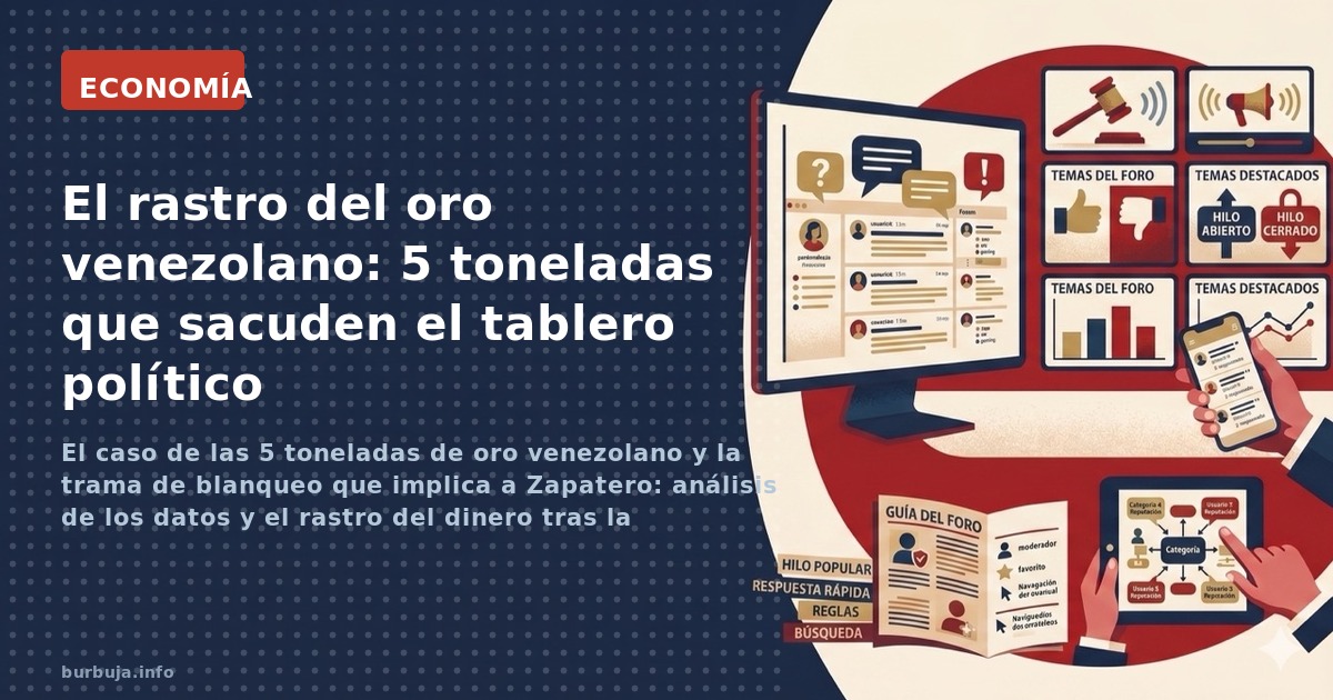 El caso de las 5 toneladas de oro venezolano y la trama de blanqueo que implica a Zapatero: análisis de los datos y el rastro