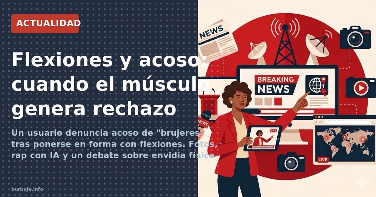 Un usuario denuncia acoso de "brujeres" tras ponerse en forma con flexiones. Fotos, rap con IA y un debate sobre envidia físi