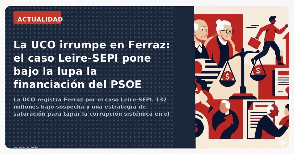 La UCO registra Ferraz por el caso Leire-SEPI. 132 millones bajo sospecha y una estrategia de saturación para tapar la corrup