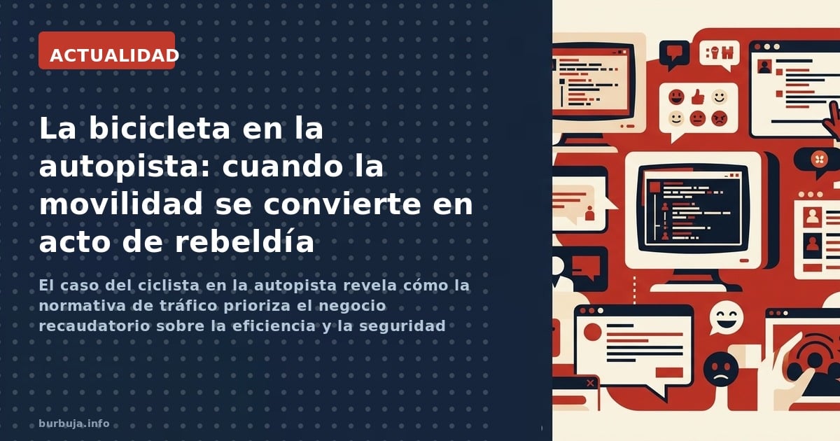 El caso del ciclista en la autopista revela cómo la normativa de tráfico prioriza el negocio recaudatorio sobre la eficiencia