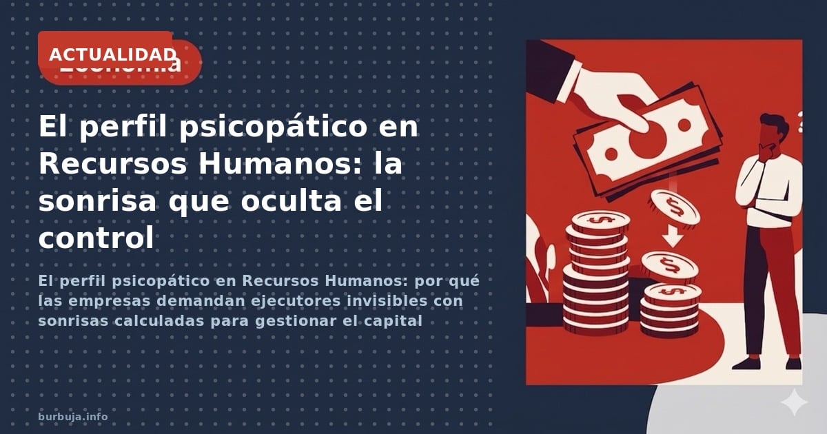 El perfil psicopático en Recursos Humanos: por qué las empresas demandan ejecutores invisibles con sonrisas calculadas para g