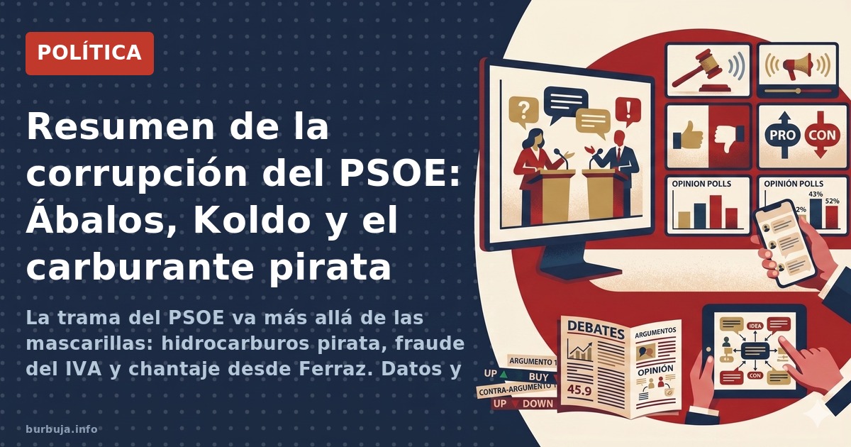 La trama del PSOE va más allá de las mascarillas: hidrocarburos pirata, fraude del IVA y chantaje desde Ferraz. Datos y crono