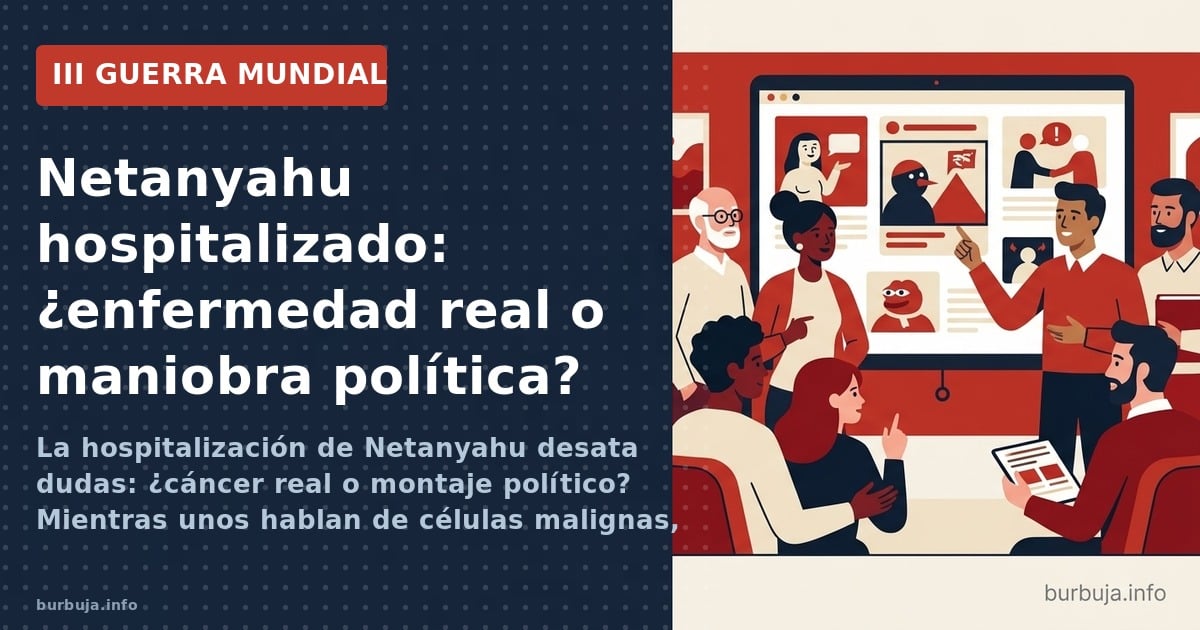La hospitalización de Netanyahu desata dudas: ¿cáncer real o montaje político? Mientras unos hablan de células malignas, otro
