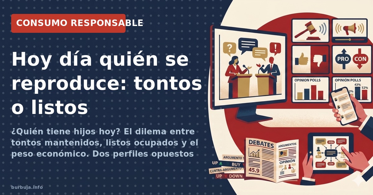 ¿Quién tiene hijos hoy? El dilema entre tontos mantenidos, listos ocupados y el peso económico. Dos perfiles opuestos coincid