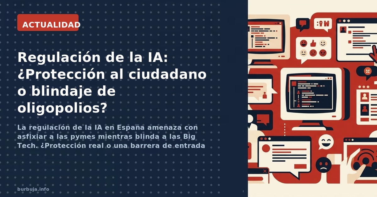 La regulación de la IA en España amenaza con asfixiar a las pymes mientras blinda a las Big Tech. ¿Protección real o una barr