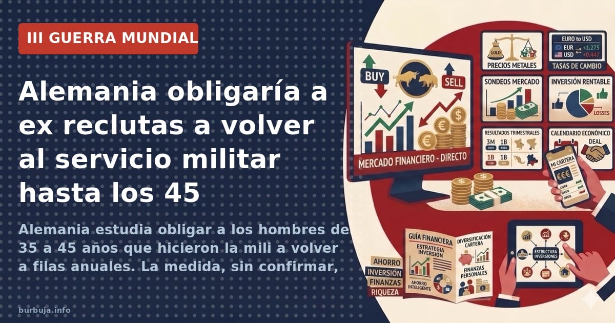 Alemania estudia obligar a los hombres de 35 a 45 años que hicieron la mili a volver a filas anuales. La medida, sin confirma